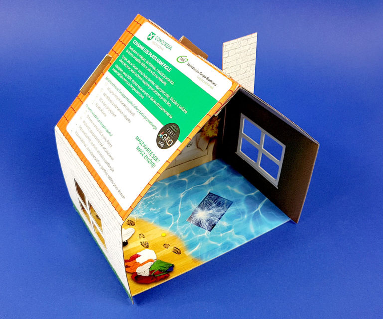 Materiał POS w postaci domku