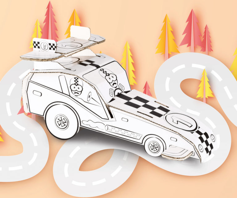 Wyścigówka – Kolorowanka 3D