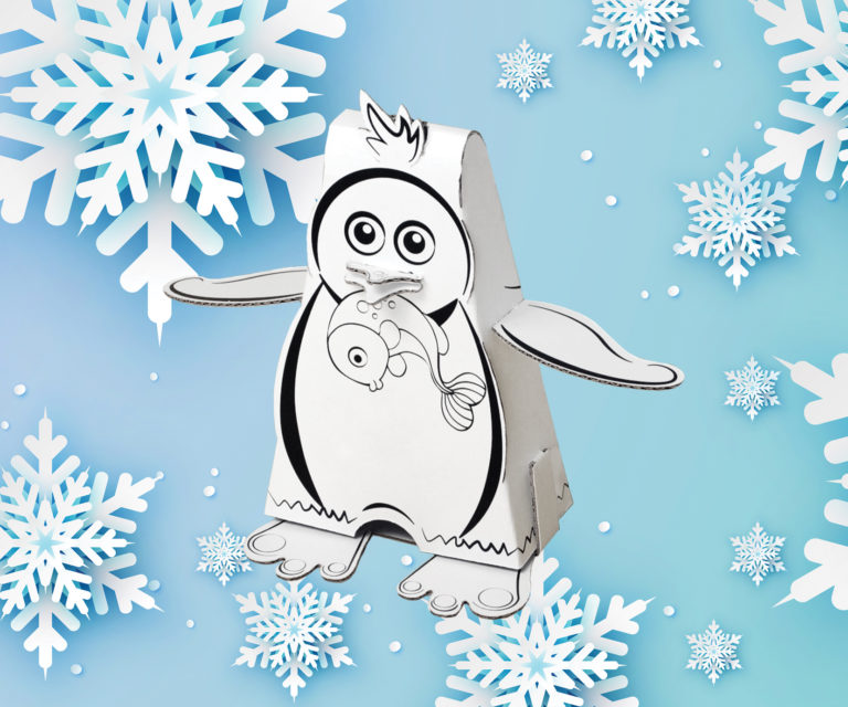 Pingwin – Kolorowanka 3D